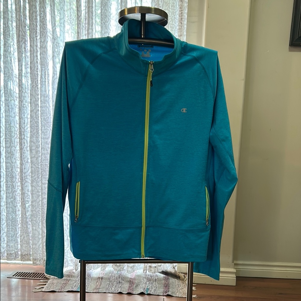 Champion Teal Jacket with Lime Accents
